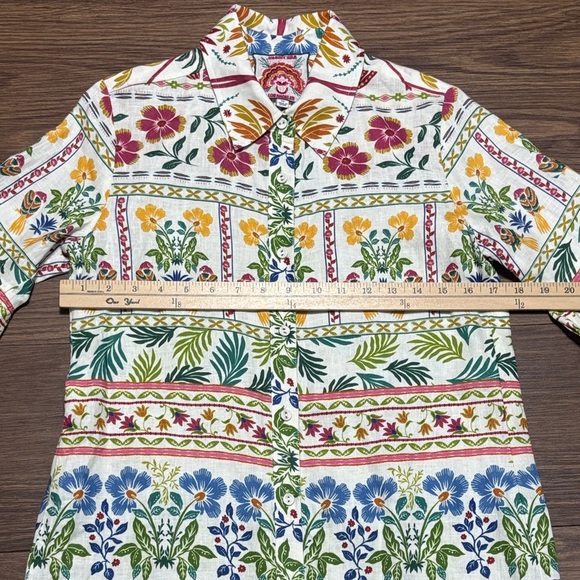 🔥🔥🔥 Johnny Was Linen Flounce Hem Shirt Dress Size: XS🔥🔥🔥 - Picture 4 of 7